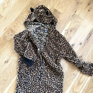 Old Navy Plush Leopard Romper Hoodie
